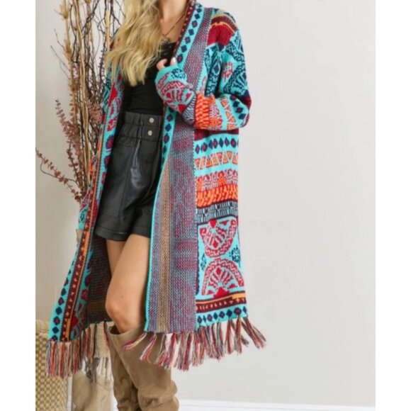 Boho Fringe Cardigan Sweater - Picture 4 of 12